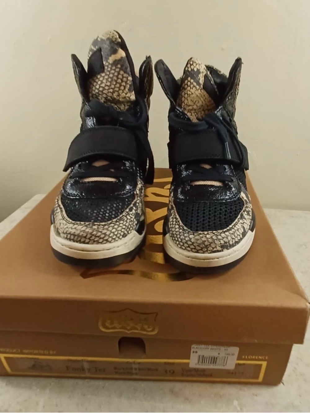 Limited by ASN Women's High-Top Snake-Print & Black Fashion Sneakers